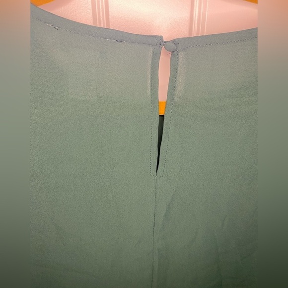 Carmen Marc Valvo Green Fringe Sleeve Blouse - Picture 4 of 6